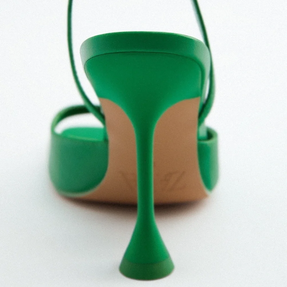 NWT. Zara Green Heeled Sandals. Size 7,5 - Picture 6 of 9